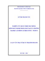 Nghiên cứu hoàn thiện hệ thống kiểm soát nội bộ trong đào tạo của trường đại học lao động xã hội cơ sở 2 TP HCM