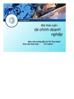 Bài thảo luận tài chính doanh nghiệp