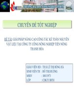 giải pháp nâng cao công tác kế toán nguyên vật liệu tại công ty công nông nghiệp tiến nông thanh hóa