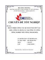 hoàn thiện công tác kế toán nguyên vật liệu, công cụ dụng cụ tại công ty công nông nghiệp tiến nông thanh hóa