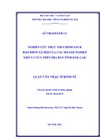 Nghiên cứu thực thi chính sách bảo hiểm xã hội của các doanh nghiệp nhỏ và vừa trên địa bàn tỉnh đắk lắk