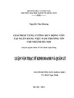 giải pháp tăng cường huy động vốn tại ngân hàng việt nam thương tín - chi nhánh hà nội