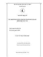 Xác định Mo(VI) bằng phương pháp trắc quang động học xúc tác