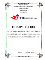 đề cương chi tiết kế toán doanh thu tại công ty tnhh tmdv hùng sơn