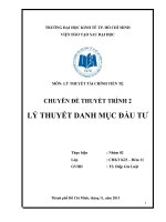 Tiểu luận LÝ THUYẾT TÀI CHÍNH TIỀN TỆ CHUYÊN ĐỀ THUYẾT TRÌNH 2 LÝ THUYẾT DANH MỤC ĐẦU TƯ