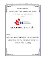 đề cương chi tiết giải pháp hoàn thiện công tác kế toán các khoản phải thu tại  công ty tnhh tư vấn và xây dựng nam thọ