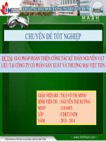 giải pháp hoàn thiện công tác kế toán nguyên vật liệu tại công ty cổ phần sản xuất và thương mại việt tiến