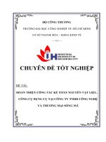 đề cương chi tiết hoàn thiện công tác kế toán nguyên vật liệu, công cụ dụng cụ tại công ty tnhh công nghệ và thương mại sông mã