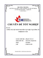 công tác kế toán nguyên vật liệu tại công ty tnhh duy tân