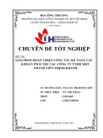 giải pháp hoàn thiện công tác kế toán các khoản phải thu tại  công ty tnhh một thành viên thịnh khánh  