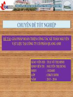 giải pháp hoàn thiện công tác kế toán nguyên vật liệu tại công ty cổ phần quang anh