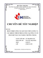 hoàn thiện công tác kế toán tiền lương và các khoàn trích theo lương tại công ty cổ phần dệt may xuất khẩu trường thắng