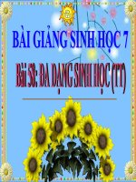 bài giảng sinh học 7 bài 58 đa dạng sinh học( tiếp theo)