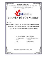 hoàn thiện công tác kế toán bán hàng và xác định kết quả kinh doanh tại công ty tnhh xây dựng và thương mại phương đông