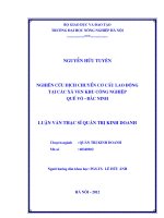 Nghiên cứu dịch chuyển cơ cấu lao động tại các xã ven khu công nghiệp quế võ, bắc ninh