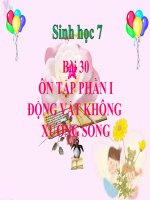 bài giảng sinh học 7 bài 30 ôn tập phần một - động vật không xương sống