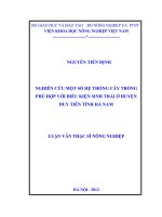Nghiên cứu một số hệ thống cây trồng phù hợp với điều kiện sinh thái ở huyện duy tiên tỉnh hà nam