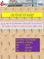 một số giải pháp hoàn thiện công tác kế toán tài sản cố định tại công ty cổ phần xây dựng thiên cường