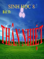 bài giảng sinh học 8 bài 33 thân nhiệt