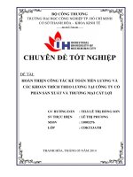 hoàn thiện công tác kế toán tiền lương và các khoản trích theo lương tại công ty cổ phần sản xuất và thương mại cát lợi
