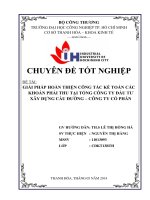 giải pháp hoàn thiện công tác kế toán các khoản phải thu tại tổng công ty đầu tư xây dựng cầu đường – công ty cổ phần