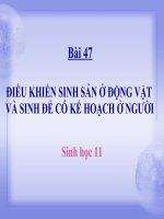 bài giảng sinh học 11 bài 47 điều khiển sinh sản ở động vật và sinh đẻ có kh ở người