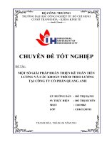 một số giải pháp hoàn thiện kế toán tiền lương và các khoản trích theo lương tại công ty cổ phần quang anh