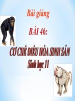 bài giảng sinh học 11 bài 46 cơ chế điều hòa sinh sản