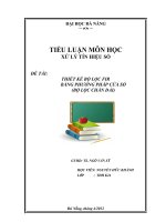THIẾT KẾ BỘ LỌC FIR BẰNG PHƯƠNG PHÁP CỬA SỔ (BỘ LỌC CHẮN DẢI) TIỂU LUẬN MÔN HỌC XỬ LÝ TÍN HIỆU SỐ