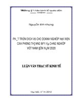 thực trạng phát triển dịch vụ cho doanh nghiệp hội viên của phòng thương mại và công nghiệp việt nam giai đoạn 2006 - 2012