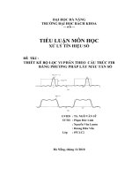 THIẾT KẾ BỘ LỌC VI PHÂN THEO  CẤU TRÚC FIR BẰNG PHƯƠNG PHÁP LẤY MẪU TẦN SỐ (TIỂU LUẬN MÔN HỌC XỬ LÝ TÍN HIỆU SỐ)