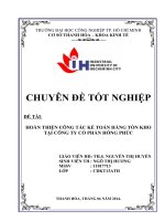 hoàn thiện công tác kế toán hàng tồn kho tại công ty cổ phần hồng phúc