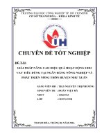 giải pháp nâng cao hiệu quả hoạt động cho vay tiêu dùng tại ngân hàng nông nghiệp và phát triển nông thôn huyện như xuân