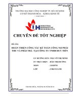 hoàn thiện công tác kế toán công nợ phải thu và phải trả  tại công ty tnhh duy tiến