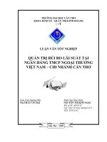 Luận văn Quản trị rủi ro lãi suất tại ngân hàng Vietcombank Cần Thơ