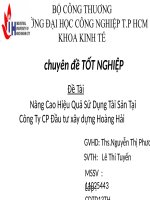 hiệu quả sử dụng tài sản tại công ty cổ phần đầu tư xây dựng hoàng hải