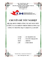 hoàn thiện công tác kế toán tiền lương và các khoản trích theo lương tại công ty thương mại và dịch vụ lam sơn