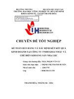 kế toán bán hàng và xác định kết kết quả kinh doanh tại công ty tnhh khai thác và chế biến khoáng sản nhạ lộc