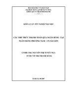 các thể thức thanh toán qua ngân hàng tại ngân hàng phương nam - cn sài gòn