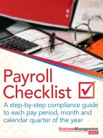 payroll checklist a step-by-step compliance guide to each pay period, month and calendar quarter of the year