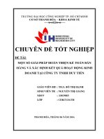 một số giải pháp hoàn thiện kế toán bán hàng và xác định kết quả hoạt động kinh doanh tại công ty tnhh duy tiến