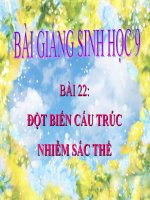 bài giảng sinh học 9 bài 22 đột biến cấu trúc nhiễm sắc thể