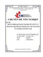 hoàn thiện kế toán chi phí sản xuất và tính giá thành sản phẩm xây lắp tại công ty cổ phần dương anh