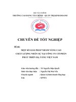 một số giải pháp nhằm nâng cao chất lượng nhân sự tại công ty cổ phần phát triển hạ tầng việt nam