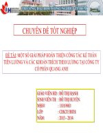 một số giải pháp hoàn thiện công tác kế toán tiền lương và các khoản trích theo lương tại công ty cổ phần quang anh