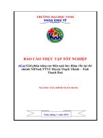 Báo cáo thực tập tốt nghiệp giải pháp nâng cao hiệu quả huy động vốn tại chi nhánh NHNo PTNT huyện thạch thành – tỉnh thanh hoá