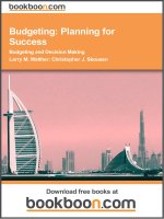 Budgeting  Planning for Success Budgeting and Decision Making
