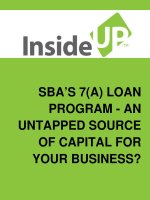 sba's 7(a) loan program - for your start-up or growing business