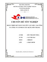 hoàn thiện kế toán nguyên vật liệu, tại công ty công ty cổ phần xây dựng sơn trang