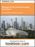 Managerial and Cost Accounting Exercises I